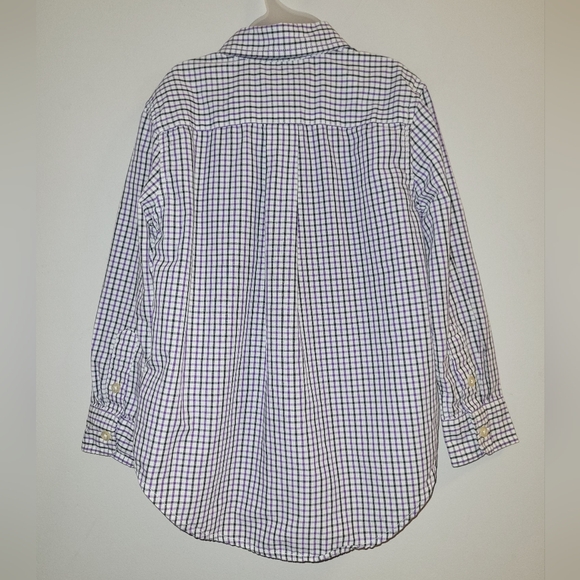 Chaps Ralph Lauren Boys 4T Purple Black Check Button Down Cotton Blend Shirt - Picture 2 of 6